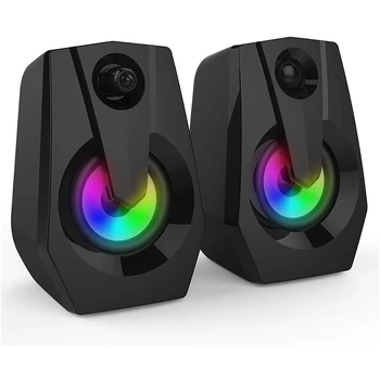 

Multimedia Bass Stereo o Speaker Double Speaker Colorful Led Light Mini Sound Blaster o Computer Speaker