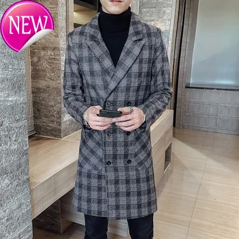 

warm Winter 2020 thick coat, windbreak, men's robe, wool, spacious wool,