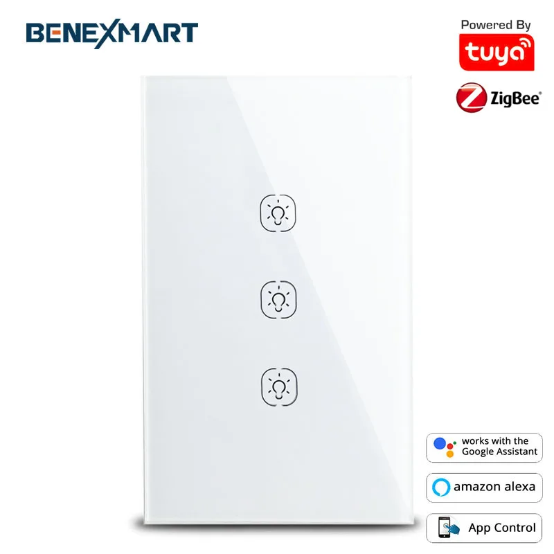 

Tuya Zigbee US Switch No Neutral Interruptor Smart Life Remote Control Alexa Google Home Assistant Light Switches 110V 240V