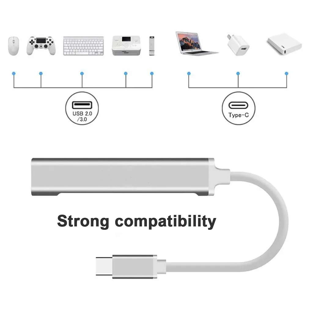 Ouhaobin 4 в 1 type-C концентратор USB 3,0 адаптер на 4 порта USB 3,0 type C концентратор адаптер для ПК ноутбук планшет для мобильного телефона