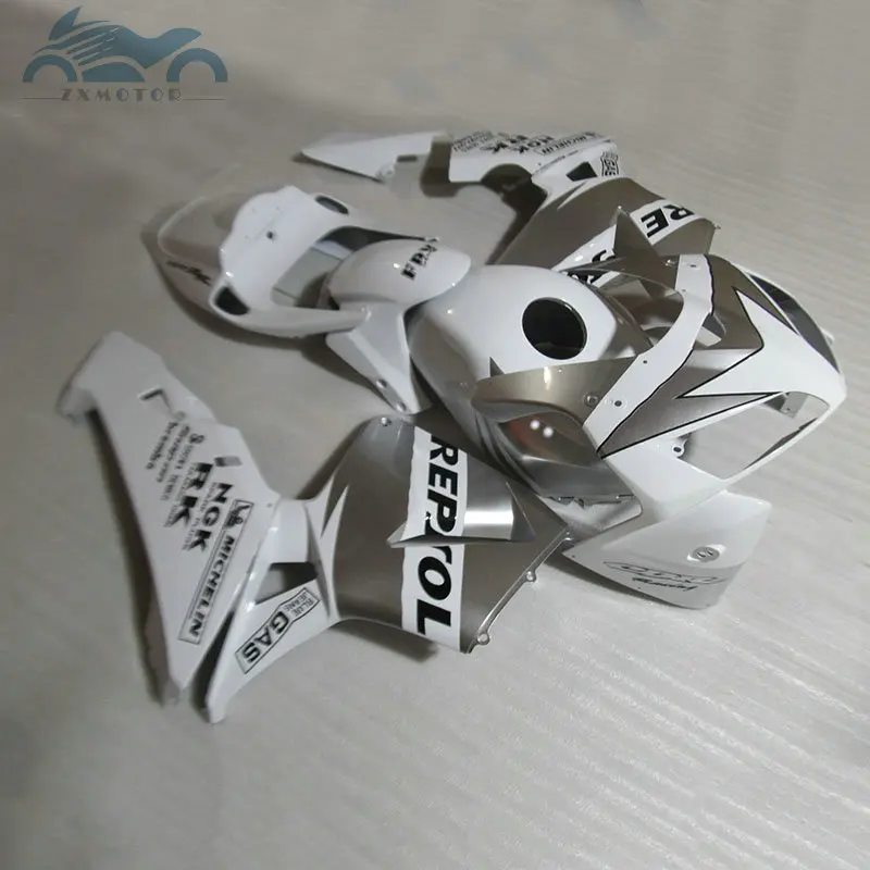 Пользовательский комплект обтекателя впрыска, пригодный для Honda CBR600RR 2005 2006 CBR 600 RR 05 06 Замена ABS обтекателей наборы серебристо-белый JK05