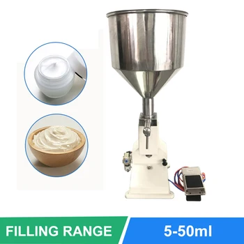 

220V/110V 5-50ml Pneumatic Paste Filling Machine For Cream Shampoo Cosmetic With Foot Pedal