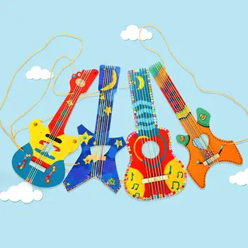 

Wood Guitar Painting Sketchpad DIY Graffiti Colorful Drawing Education Kids Toys
