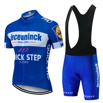 

New 2019 Quick Step Men's Cycling Jersey Set Summer Cycling Clothing 19D Gel Pad Outdoor sportswear quick-drying Ropa Ciclismo