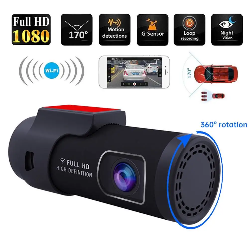 Smart Car DVR Dash Camera Video Recorder 1080P 360° Mini WIFI Car ...