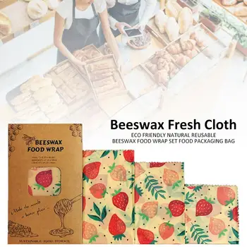 

Beeswax Food Wrap Reusable Eco-friendly Food Cover Sustainable Seal Tree Resin Plant Oils Storage Snack Wrap for Sandwich Cheese