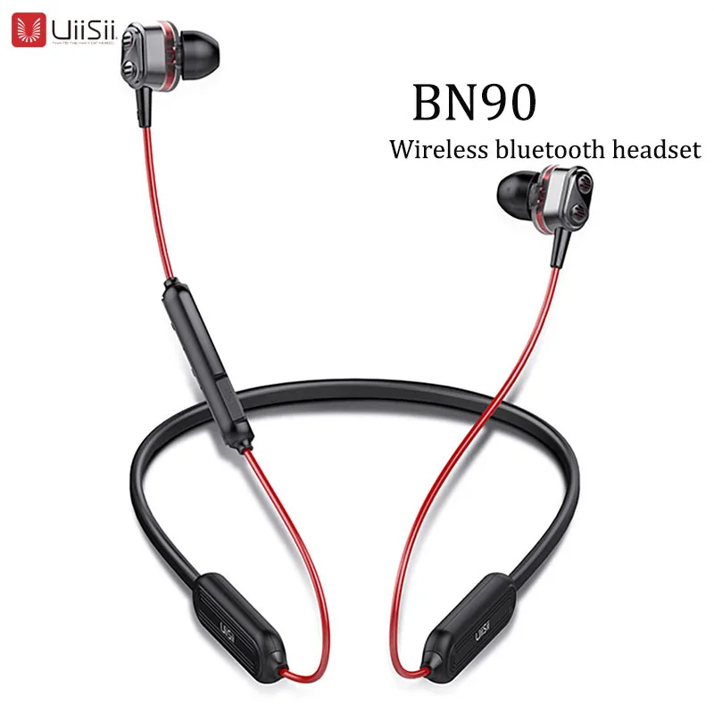 

UiiSii BN90 sports running wireless Bluetooth headset HIFI hybrid technology IPX5 waterproof CSR BT4.1 headset for Android ios
