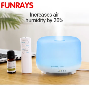

FUNRAY 300ML Electric Ultrasonic Air Humidifier USB Aromatherapy Essential Oil Aroma Diffuser with Remote Control 7 Color Lights
