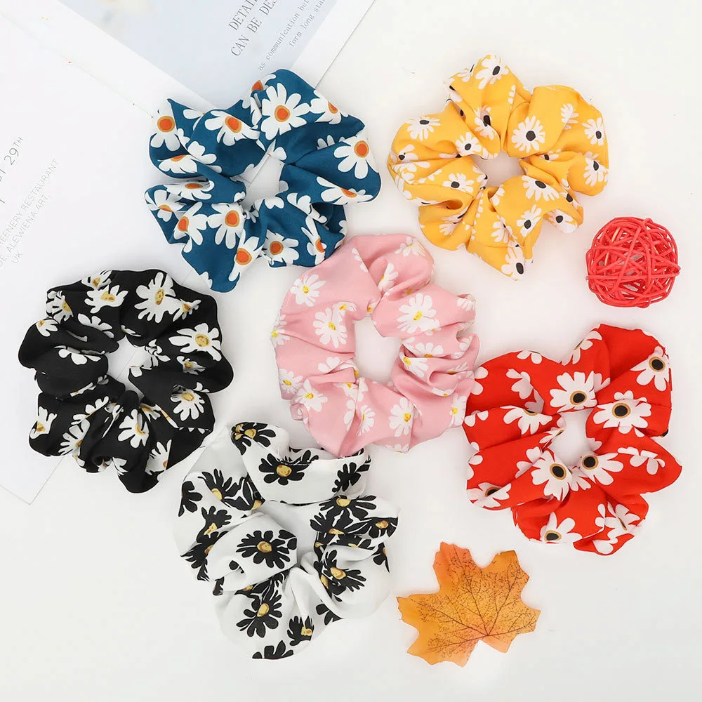 LOVINGSHA Women Hair Accessories Brand Ladies Floarl Hair Tie Fashion Scrunchies Ponytail Hair Female Girl Holder Rope FC169