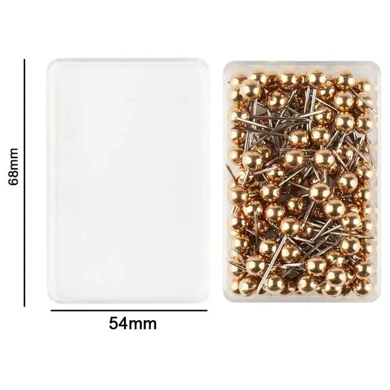 800 штук карты Tacks 1/8 дюймов Ретро пластик+ металлические бусины головы маркировки нажимные булавки, 4 цвета