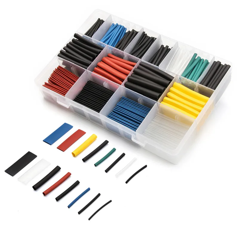 

580pcs Ratio 2:1 Wrap Wire Cable Insulated Polyolefin Heat Shrink Tube Tubing Insulation Shrinkable Tubes