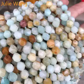 

Julie Wang 46PCS 8mm Crystal Natural Stone Beads Geometric Faceted Spacer Beads Bracelet Necklace Jewelry Making Accessory