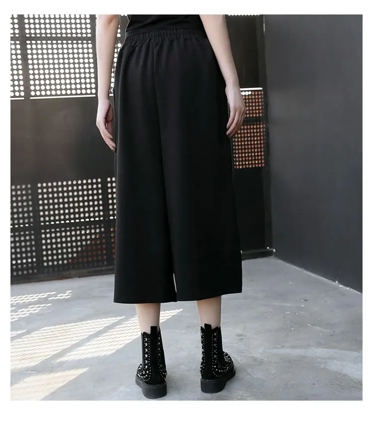 XITAO уличные женские брюки, корейская мода, пэчворк, высокая талия, эластичный пояс, карман, элегантные широкие брюки, WQR2040