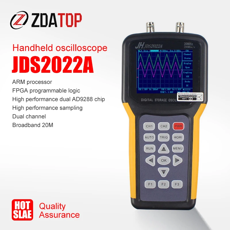 Диагностический инструмент для автомобиля ручной цифровой осциллограф Jinhan JDS2022A 20 МГц полоса пропускания 2 канала 200MSa/s частота дискретизации ARM
