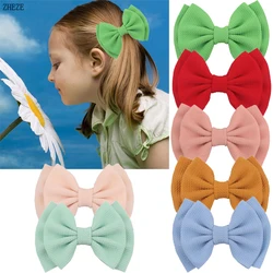 2Pcs/Set Trendy 6''Double Layer Hair Bow With/Without Clips For Girls Handmade Hairpins DIY Hair Accessories Hot Sales Barrettes