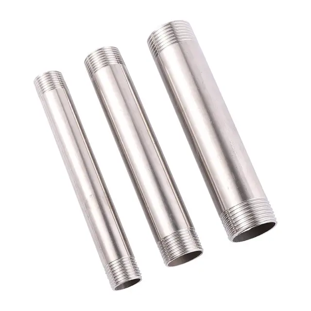 15 Cm Hosszú Rozsdamentes Acél Dupla Hím Szálfej Egyenes Üreges Cső 1/2 "3/4" 1 "Külső Szál Ízületi Víz Adapter