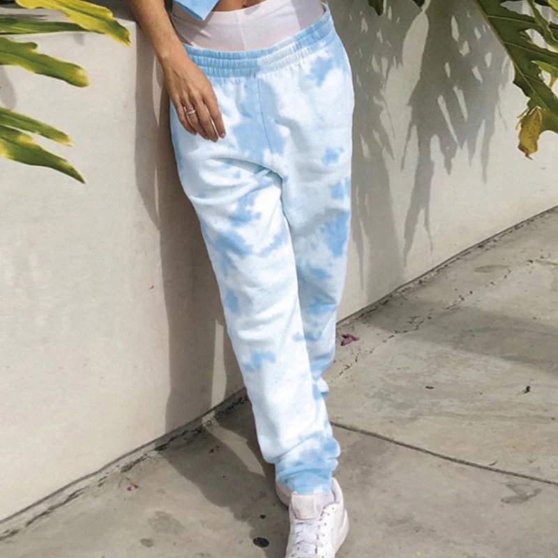 Gtpdpllt осень 2020 женские джоггеры Tie Dye уличные спортивные штаны с высокой талией