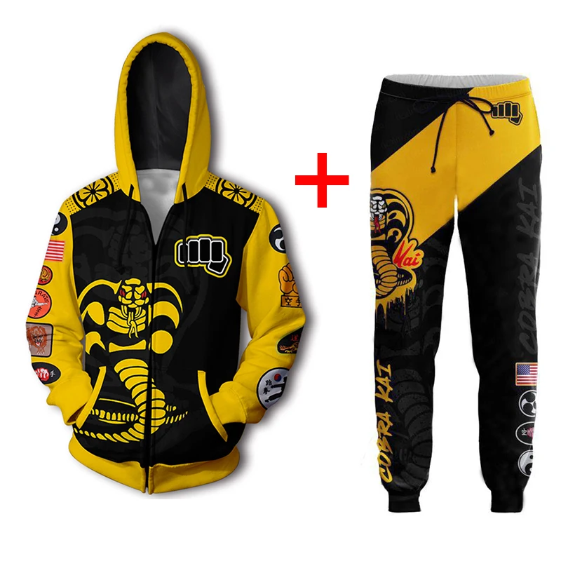 Animation Cobra Kai Hoodies Cosplay Costumes Karate Kid Jackets 3D Printing Zipper Sweatshirts Men Women Sports Coat Pant C54M17 Animation Cobra Kai Hoodies Cosplay Costumes Karate Kid Jackets 3D Printing Zipper Sweatshirts Men Women Sports Coat Pant C54M17