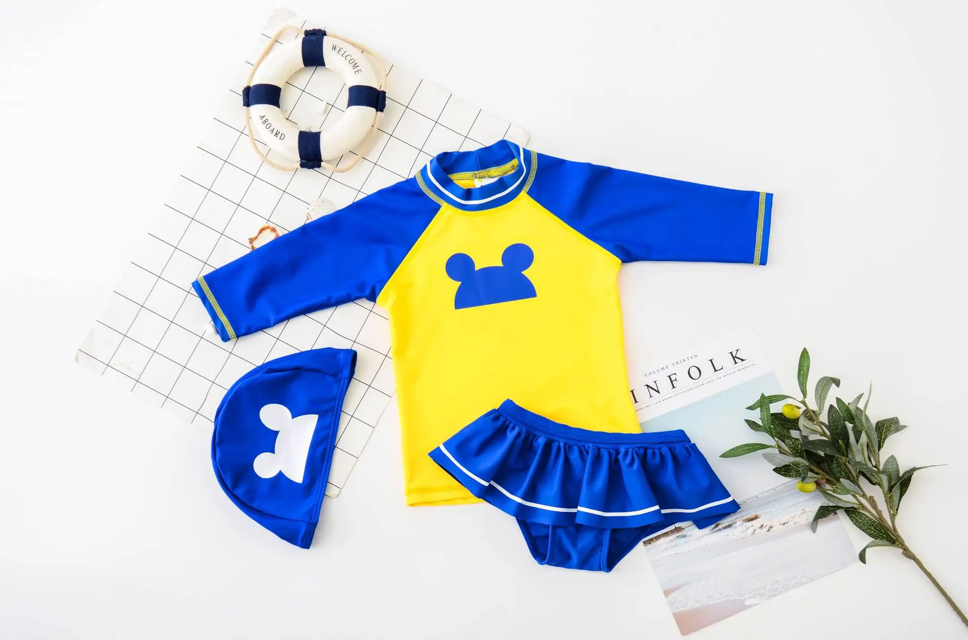 

New Korean-style Split Type KID'S Swimwear Cartoon Skirt GIRL'S Swimsuit Sun-resistant Surf Wear CHILDREN'S Swimsuit