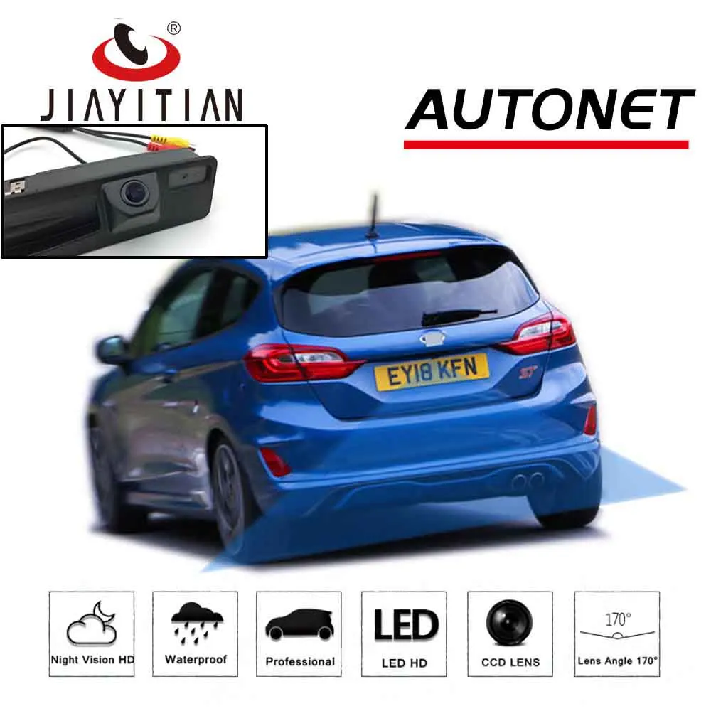 JIAYITIAN HD камера с ручкой багажника для Ford Fiesta хэтчбек Facelift 2018 2019 2020/CCD/ночное