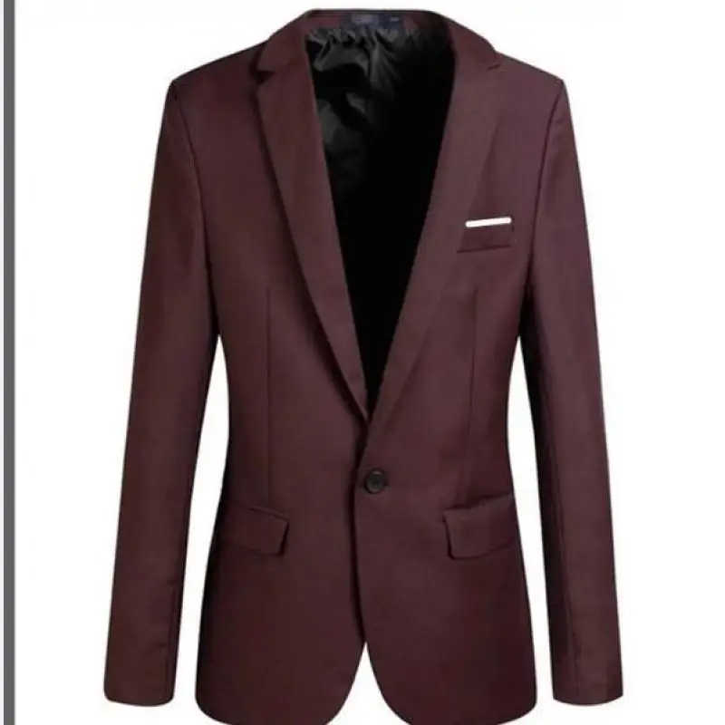 Last One Size 2XL Mens Blazers Coat Spring Autumn Male Suit Jackets Single Button Solid Color Slim Man Outerwear Clothes K41