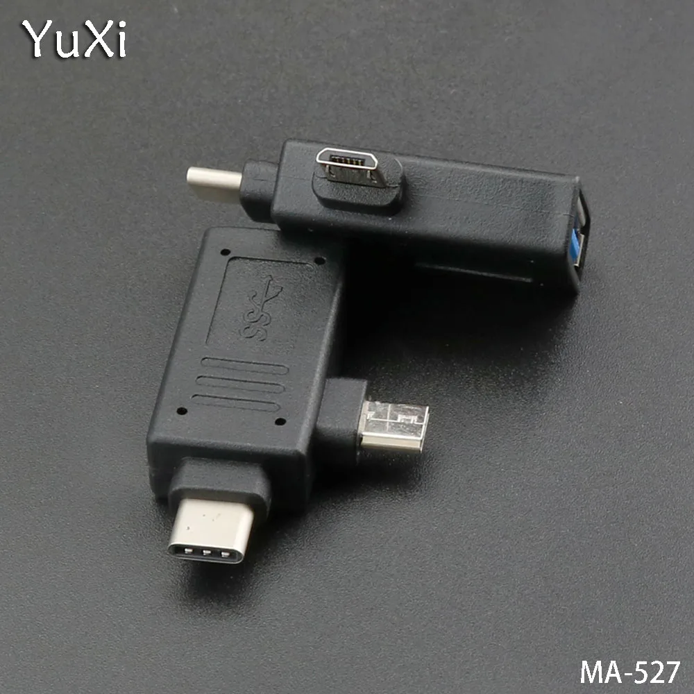 Юйси 1 шт. 2 в 1 сплиттер OTG адаптер USB 3,0 Женский микро usb тип-c Мужской конвертер для samsung Xiaomi USB3.0 разъем
