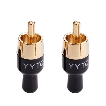 

RCA Connector Male Speaker Plug for 4mm Audio Cable RCA Male Plug Copper Soldering Wire Conector For Amplifier Mixer Sound
