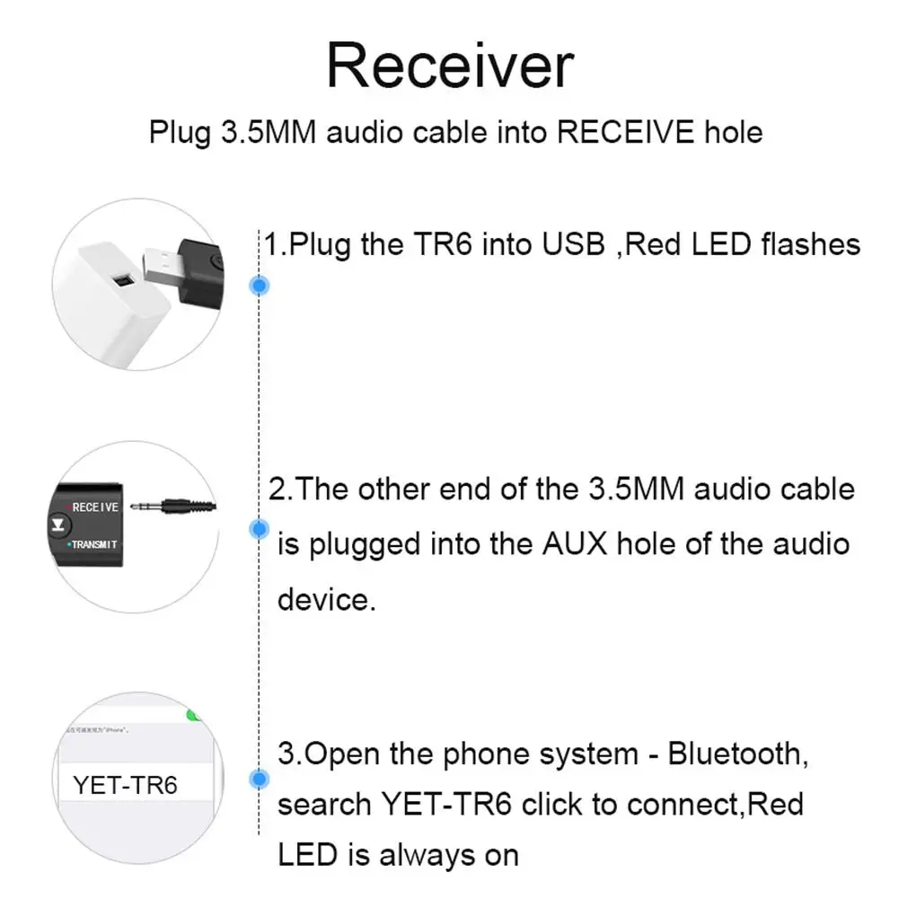 USB Bluetooth 5,0 адаптер аудио передатчик приемник мини стерео Bluetooth ключ беспроводной адаптер для компьютера ПК ноутбука