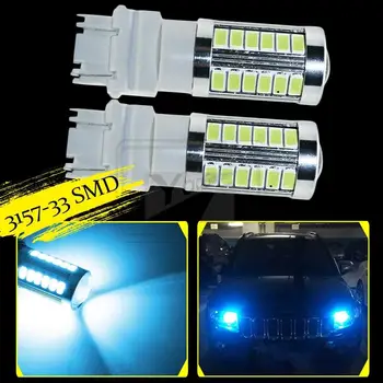 

YaaGoo For Daytime Running Lights DRL Lamp 3157 T25 5730Chip 33SMD LED Bulbs Ice Blue