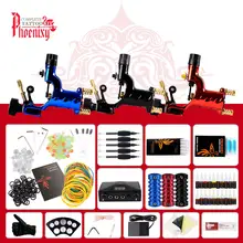 Профессиональные комплекты татуировки 3 вращающееся оборудование татуировки питания и аксессуары все комплектующие Перманентный боди-арт тату Набор