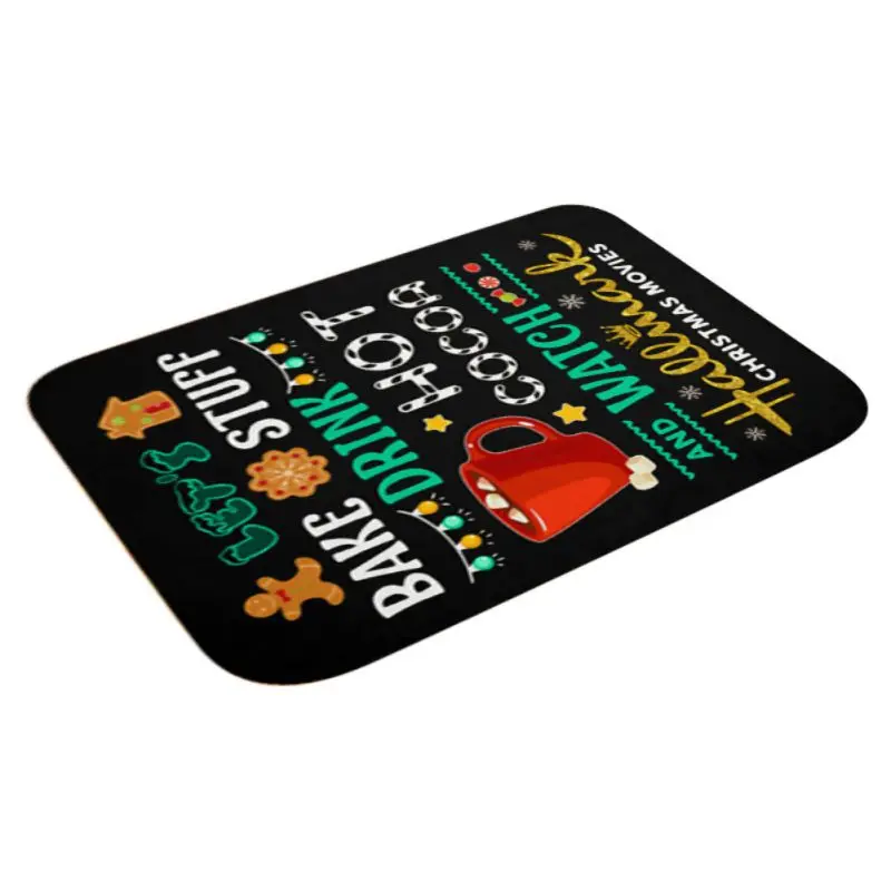 Christmas Door Mat Floor Carpet Soft Flannel Floor Mat For Kitchen Living Room Merry Christmas Decorations Rug Pad - Цвет: B