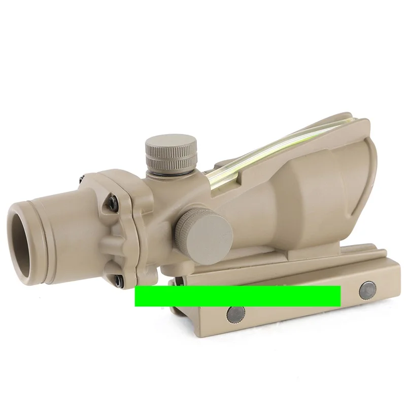 khak-green Trijicon T-eagle ACOG 1x32 оптические винтовки прицелы пятнистость красная точка M416 сетка с 20 мм креплениями прицел охотничья Оптика прицел - Цвет: khak-green
