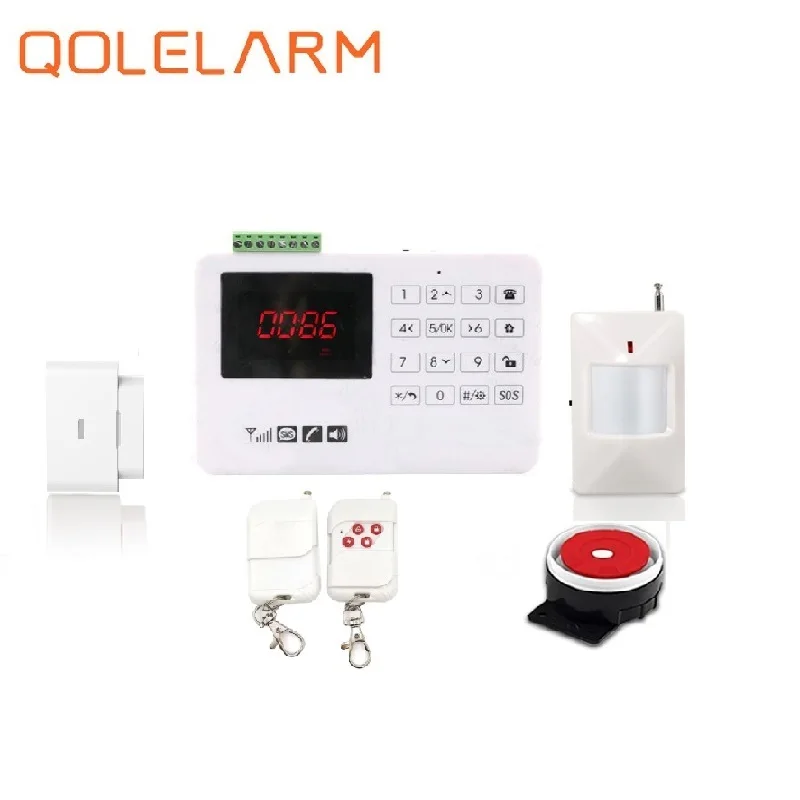 

Spanish russian english voice instruction 433MHZ Wireless GSM sms Home Security Alarm System with touch keyboard