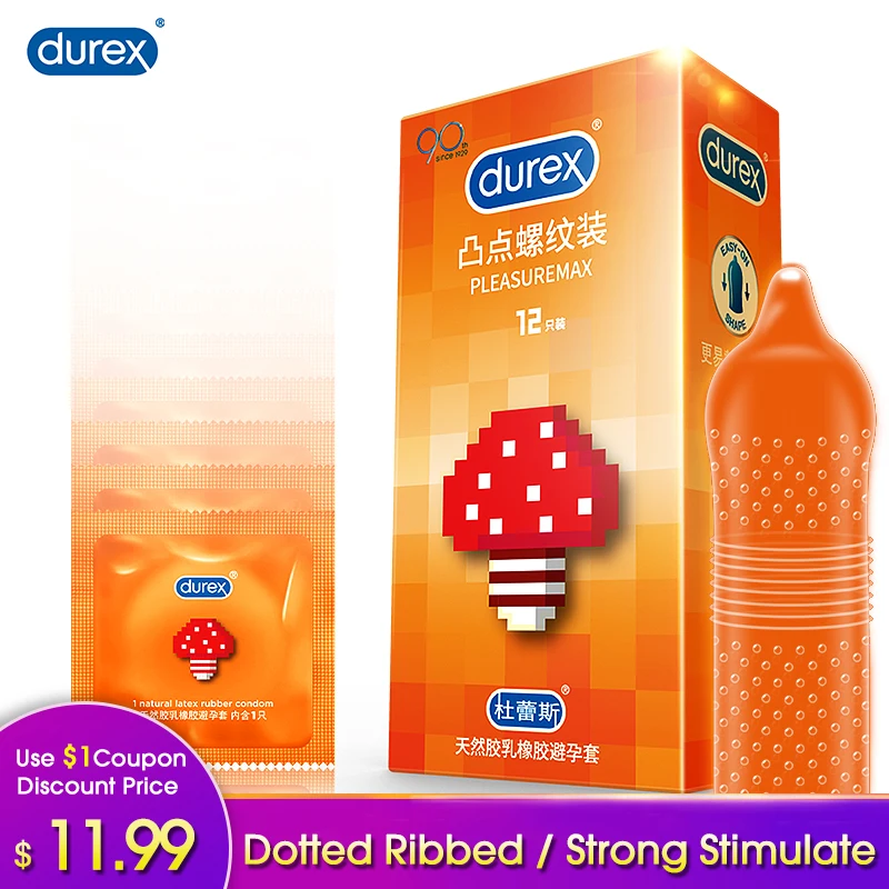 

Durex Condoms Natural Latex Large Particle Dotted Ribbed Stimulate Extra Lubricanting Penis Condoms Adult Goods Sex Toys for Men