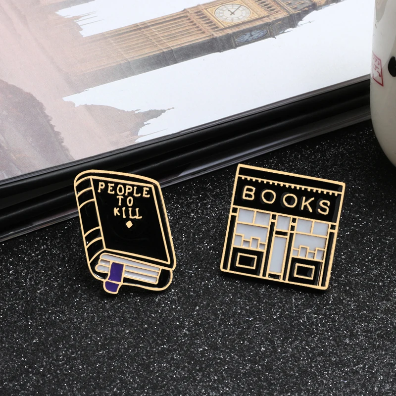 Punk Brooch Collection Witch Magic Book Lapel Pins Badges Cartoon Black-White Cat Enamel Pins Denim shirt Backpack Brooches Jewe