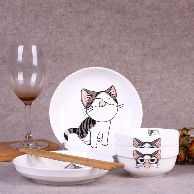 

2 People Special Offer 9.9 Yuan Tableware Bowl And Dish Rice Bowl Spoon Chopsticks Bowl Dish Plates round Plates Meal Tray Soup