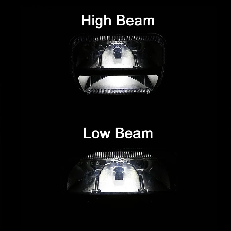  DOT EMARK Approved Pair 5x7Inch LED H4 Square 12V 24V Headlight 7x6 LED Truck Headlamp for truck FL - 32881848482