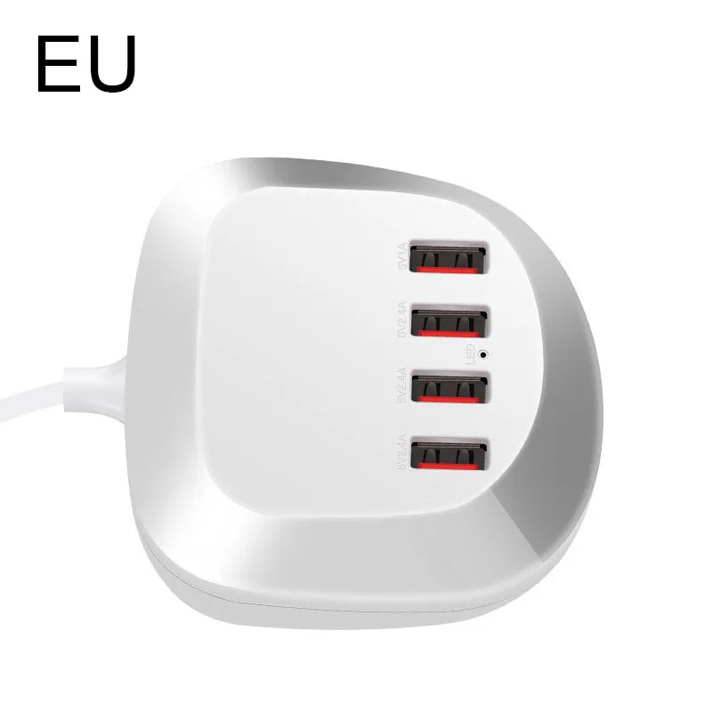 Несколько USB настенных зарядных устройств 4 порта USB адаптер для путешествий 100-240 В все в одном USB зарядное устройство штепсельная Вилка для путешествий зарядное устройство для телефона EU US UK AU вилка - Тип штекера: Европейский Союз (ЕС)