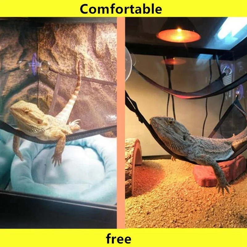 FashionReptile Hammock Lounger Ladder Accessories Set For Large Small Bearded Dragons Anole Geckos Lizards Or Snakes(Triangle