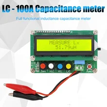 100A ЖК-измеритель емкости индуктивность Настольный инструмент для тестирования Цифровой измеритель частоты с тестовым зажимом J8#3