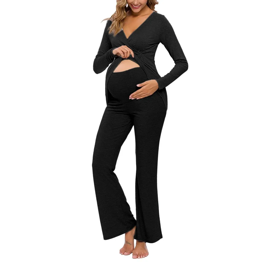 ARLONEET, женские пижамы для беременных, Топы+ штаны, комплект, костюм для беременных, кормящих, сна, домашняя одежда для беременных для грудного вскармливания, одежда gd09