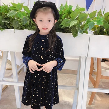 

Autumn Winter 2020 Teenager Kids Dress Girls Princess Clothing Velvet Children Dresses Fashion Party Baby Toddler GirlDress
