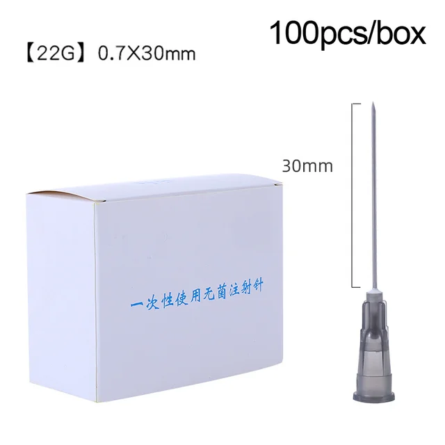 100pcs Painless small needle painless beauty ultrafine 32G 30G 26G 23G 18G 16G syringes Korean Needles Eyelid Tools Grey