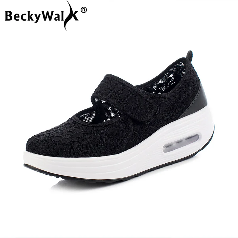 Кроссовки женские на платформе Вулканизированная подошва сетчатые со шнуровкой