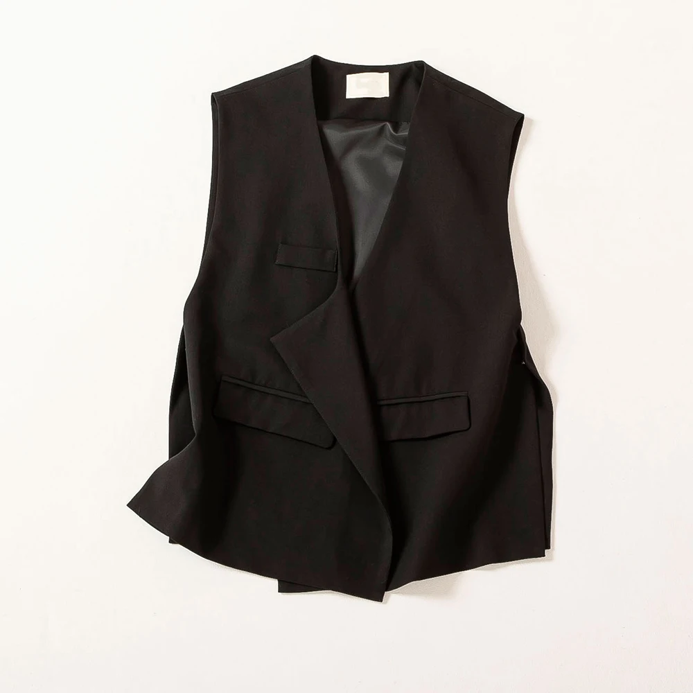 

Autumn 2019 New Sale Slim Vest Women No Button Sleeveless Suit Coat For Woman Stylsih Solid Split Side Good Quality Fall Vest