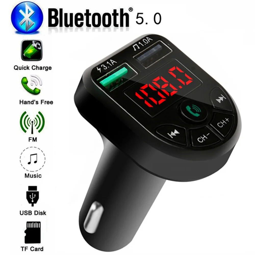 

Wireless Bluetooth Handsfree Charging Car Kit FM Transmitter Receiver MP3 LCD Player Audio Dual USB Charger Kit Auto Items