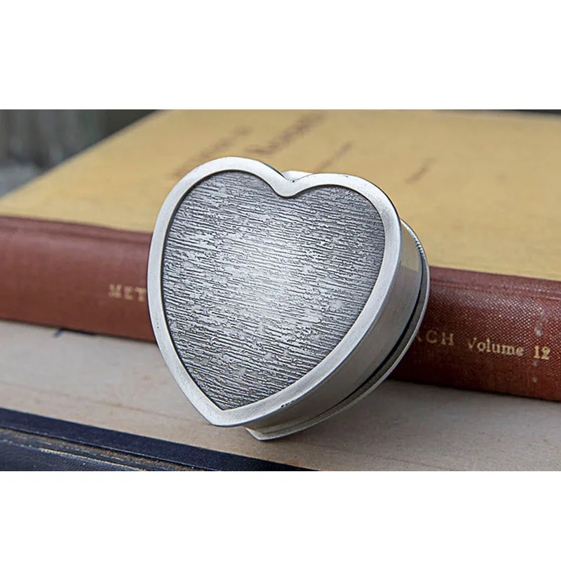 Classic Vintage Heart Rounded Shape Metal Jewelry Box Ring Trinket Storage Organizer Chest Christmas Gift