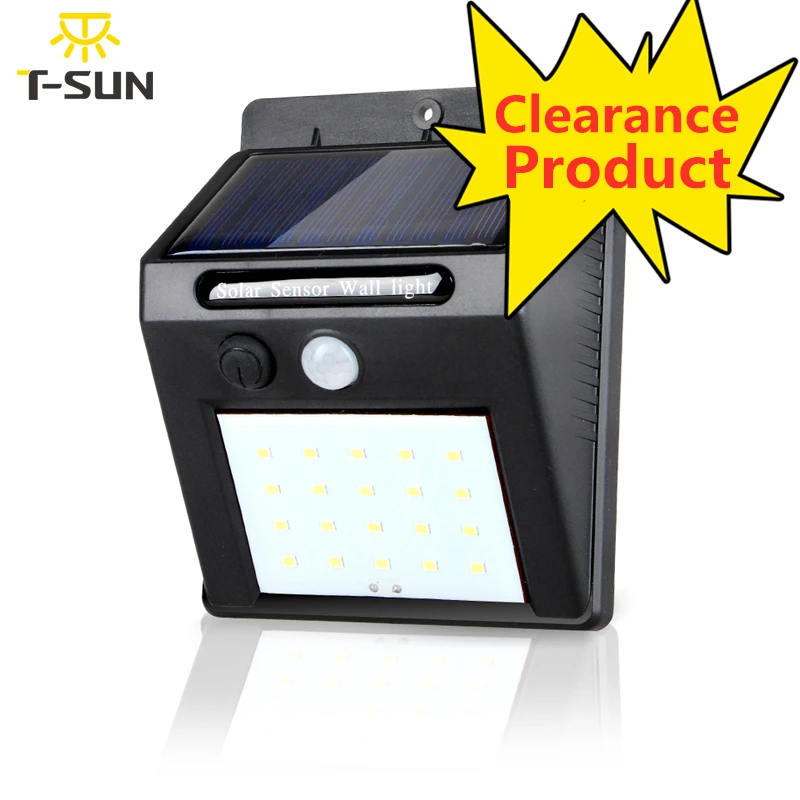 T-SUNRISE 20LED солнечный свет Outlight PIR датчик движения Солнечная панель In/наружная