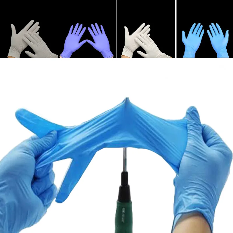 

100 Pieces Of Disposable Blue Medical Gloves Protective Labor Protection Thickened Disposable Medical Gloves Household Gloves