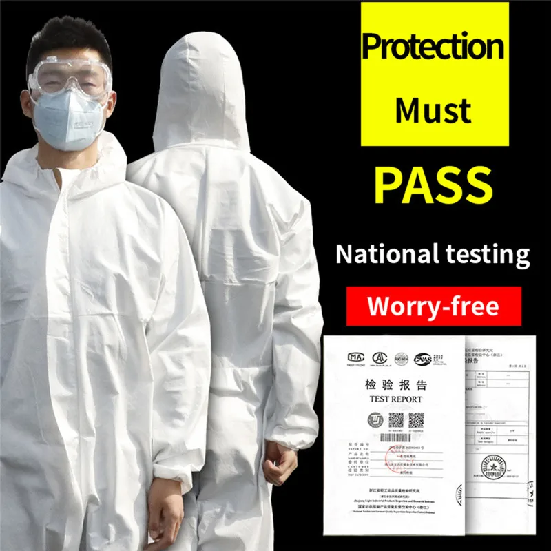 

Reusable Protective Clothing Hazmat Suit Safety Coverall Disposable Washable suit